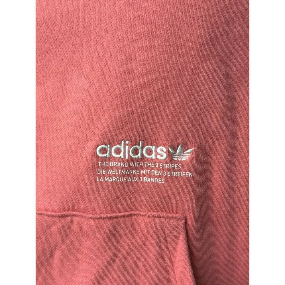 Adidas Men’s Tricolor Trefoil Hoodie Hazy Rose Sweatshirt Size M